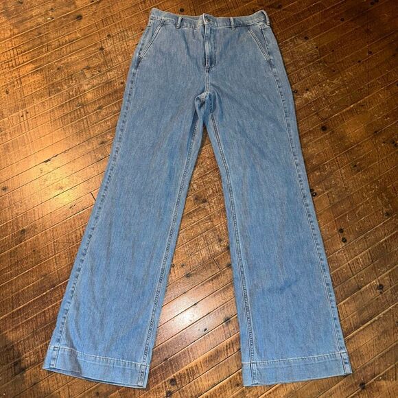 J Crew distressed luxe wide leg denim  normcore 29T jeans - Picture 1 of 3